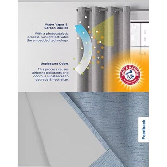 Eclipse Lawson Blackout Grommet Top Single Curtain Panel 50x84 Blue Set Of 2 - Picture 4 of 7